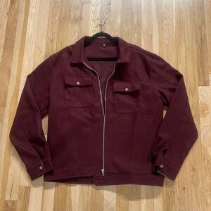 Men's Burgundy Sweater Jacket
